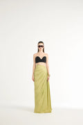 Paneled Maxi Skirt in Green
