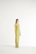 Paneled Lace Maxi in Green