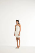 Bandeau Taped Mini Dress in White