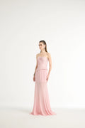 Semi-Sheer Paneled Skirt in Pink