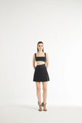 Raffia Mini Dress in Black