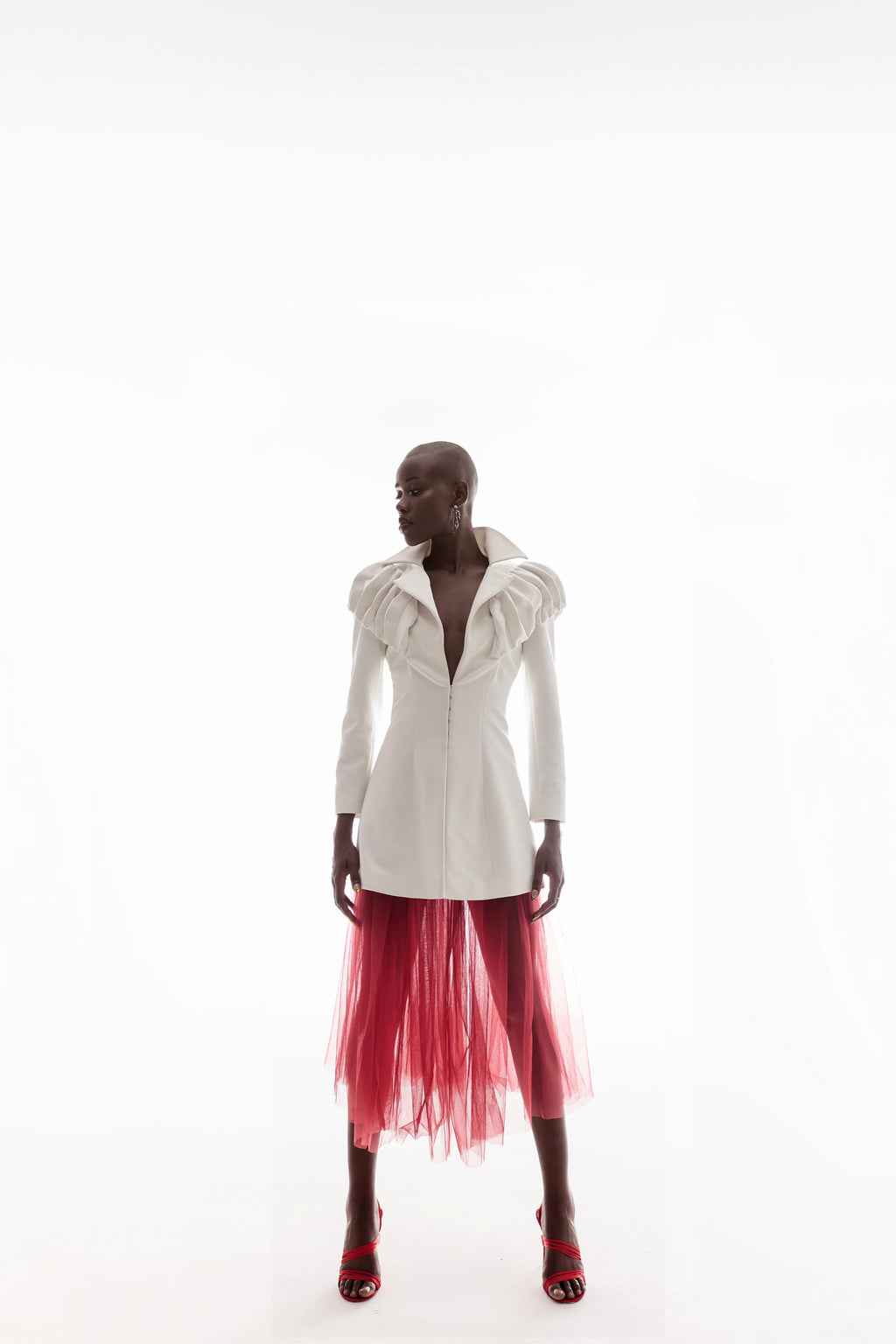 3D STRUCTURED JACKET IN WHITE