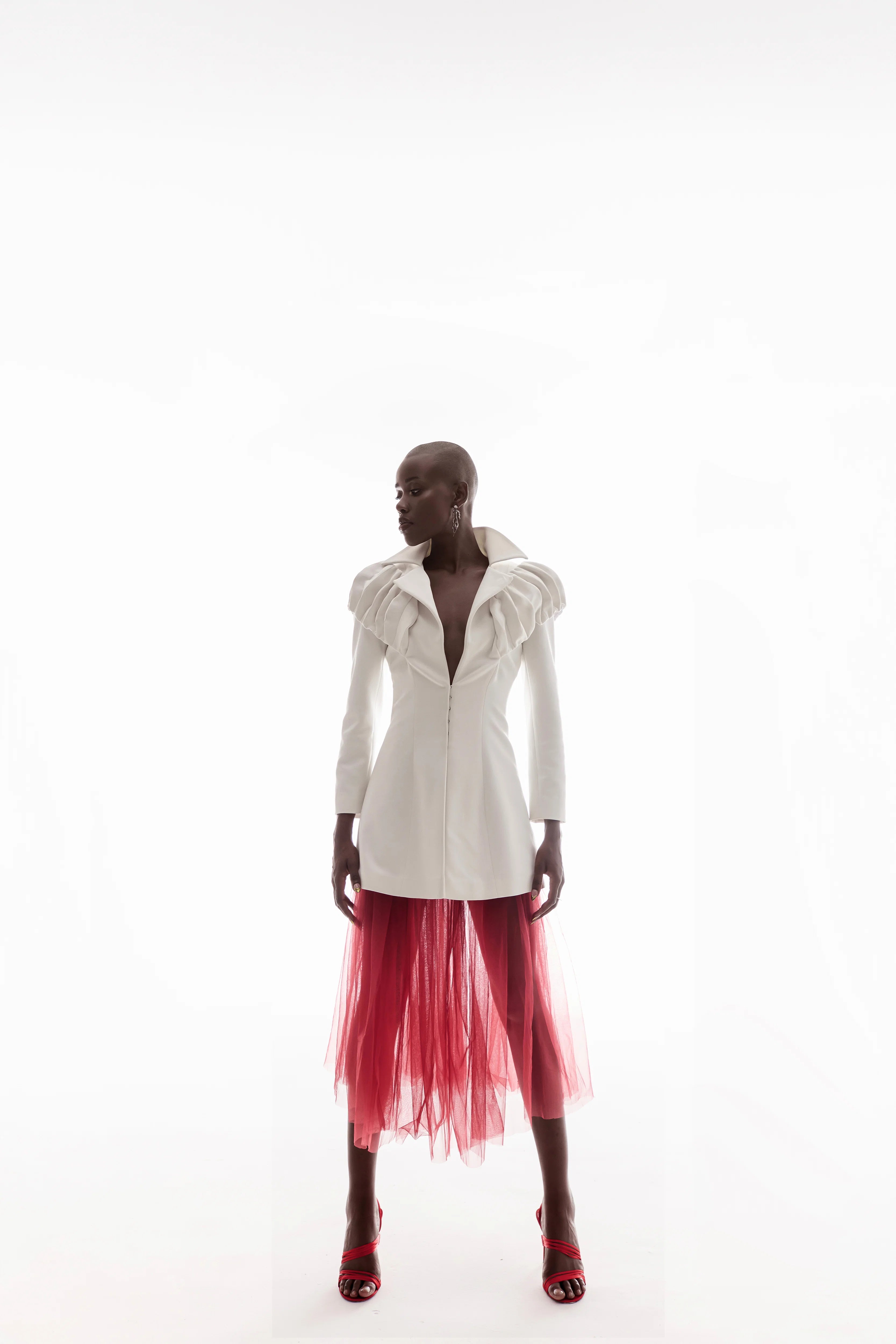3D STRUCTURED JACKET IN WHITE