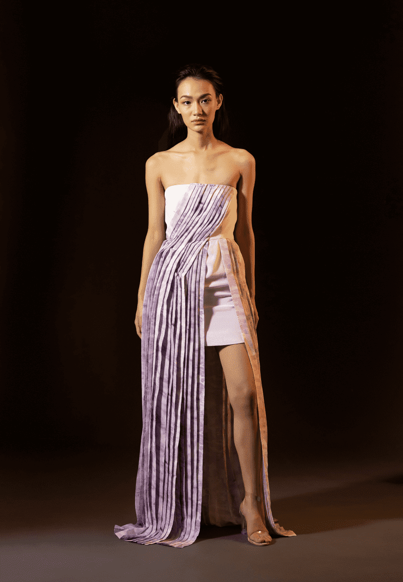 Bandaeu Pleated Maxi Dress