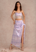 Draped embellished Maxi Set in purple