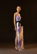 SLEEVELESS JACKET DRESS IN PURPLE