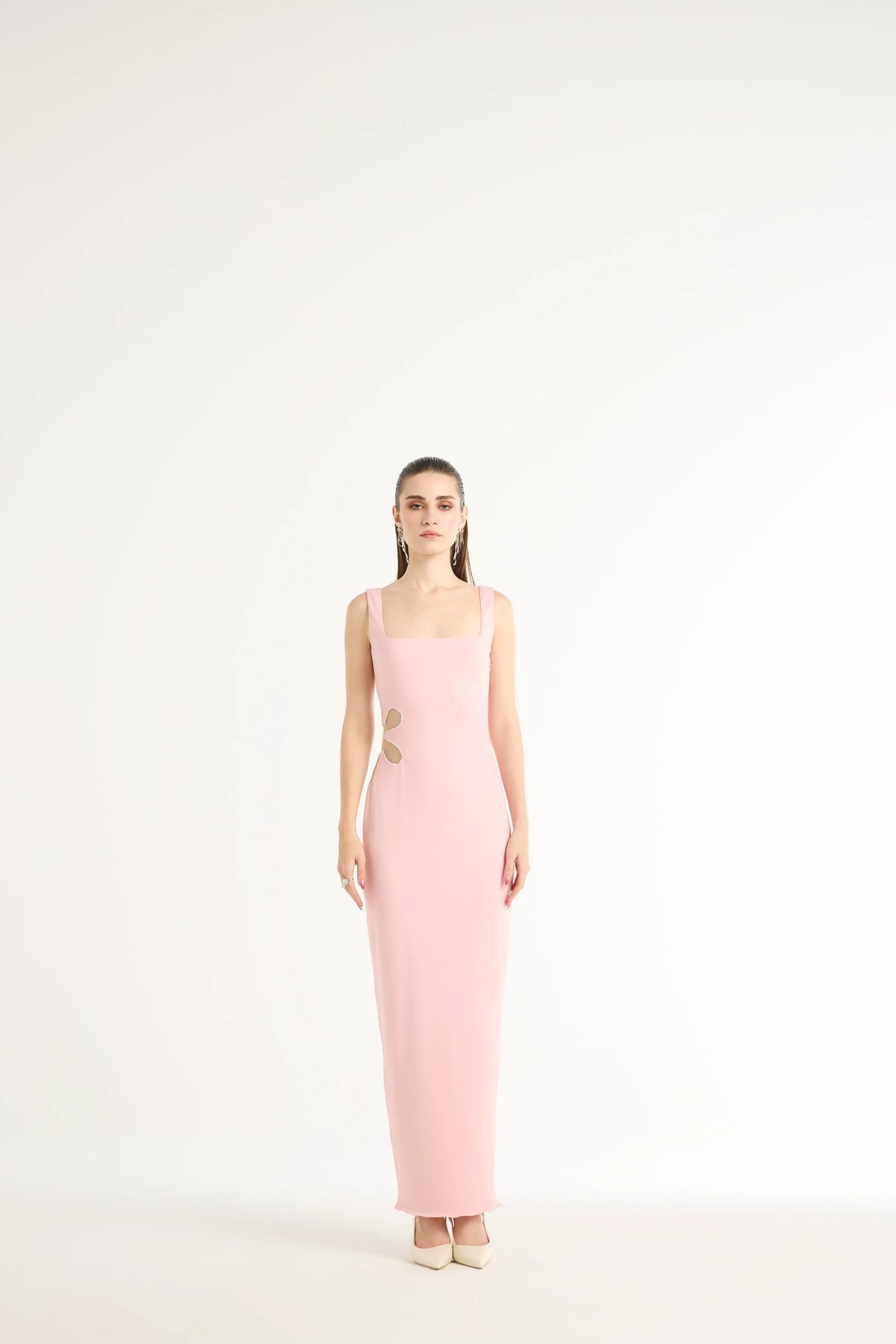 Flower Cut-Out Maxi in Pink