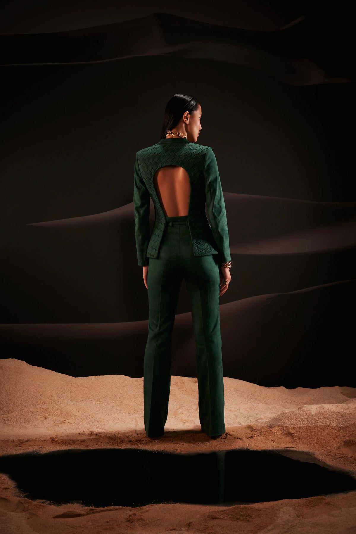 Single-Breasted Blazer in Green