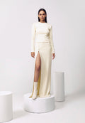 Rib-Knit Maxi Dress in Yellow