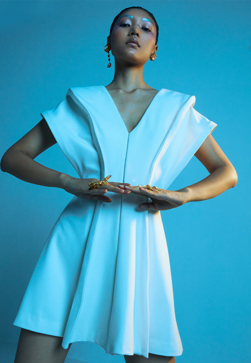 Structured Jacket Dress in White