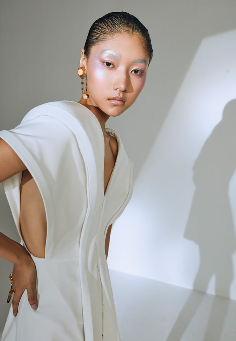 Structured Jacket Dress in White
