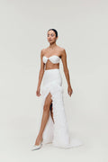 Ruffle Cascade Skirt in White